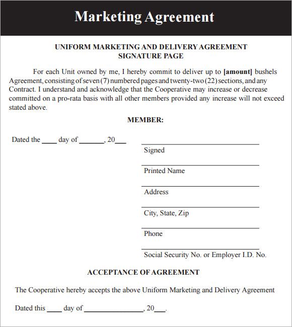 Marketing Agreement Template  29+ Download Free Documents in PDF