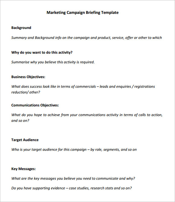 marketing campaign template pdf