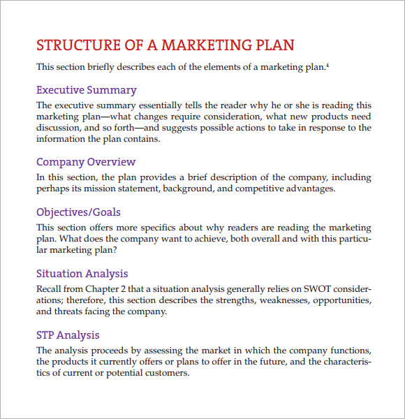 Marketing Plan Outline Example