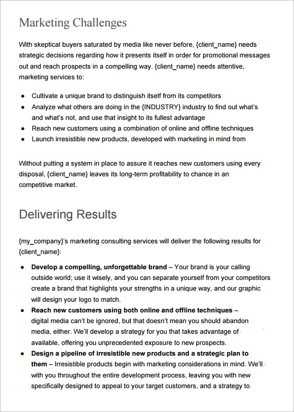 marketing proposal sample format