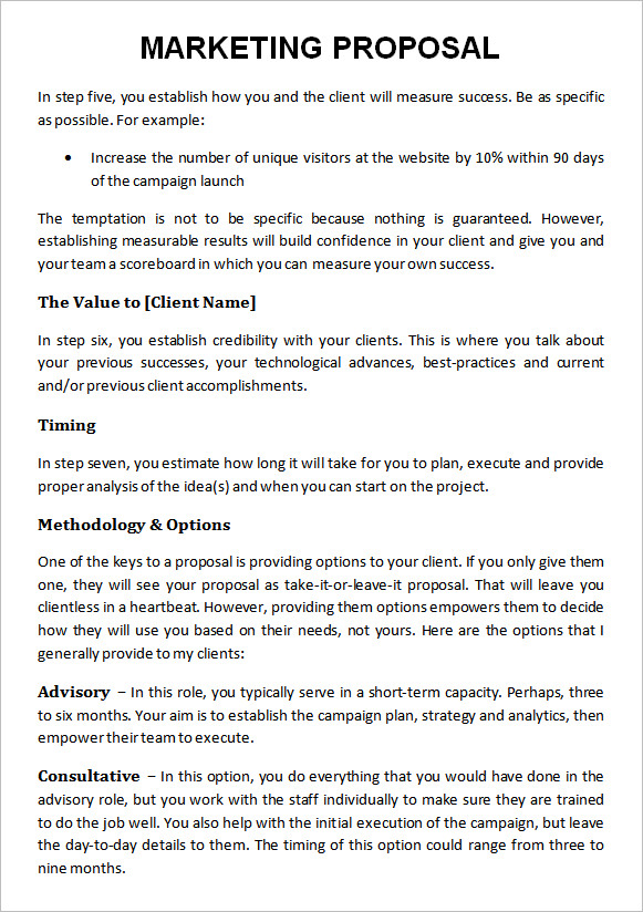 marketing proposal template free download