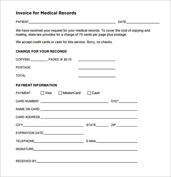 medical receipt template download