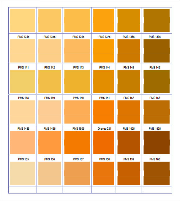 Pms Orange Color Chart