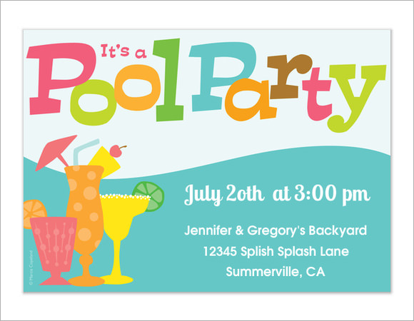 Free 12 Sample Best Pool Party Invitation Templates In Ai Ms Word Pages Psd Publisher