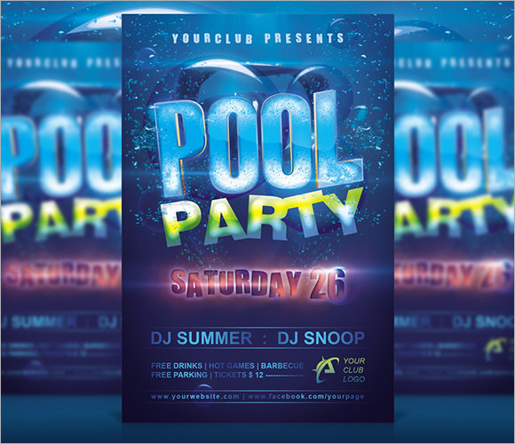 pool party invitation templates free printable