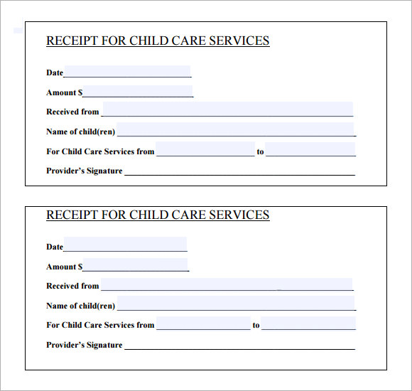 printable receipt for services