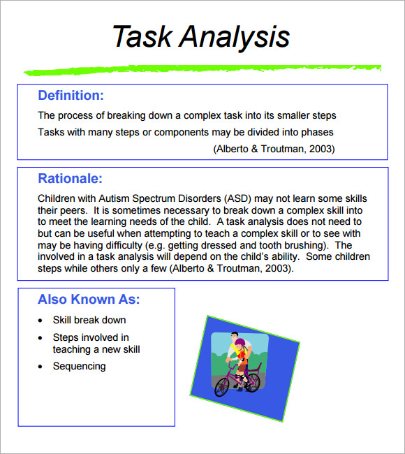 what is a task analysis in education