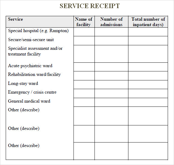 Receipts Template