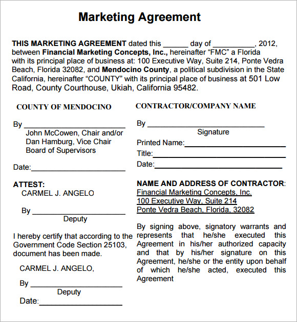 Marketing Agreement Template  29+ Download Free Documents in PDF