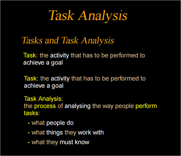 Simple Task Analysis Examples