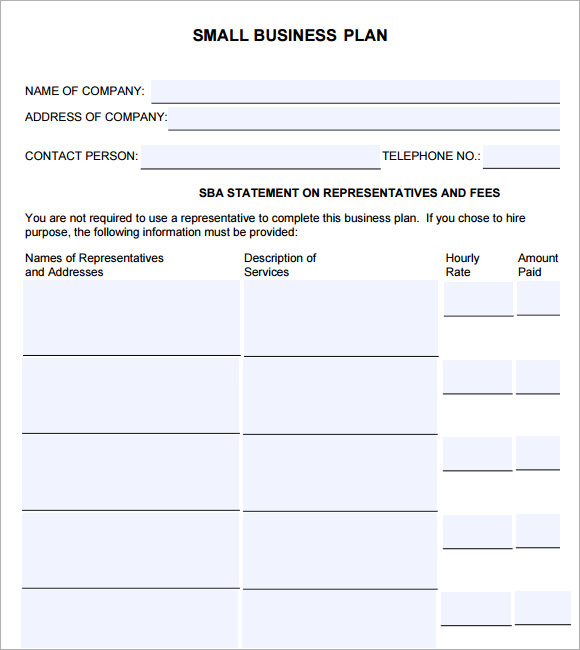 FREE 26 Sample Small Business Plan Templates In Google Docs MS Word 
