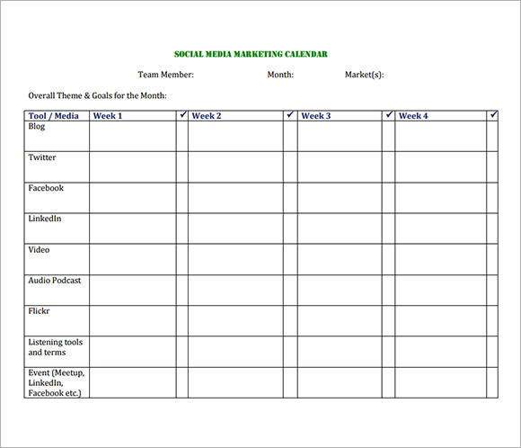 FREE 19 Sample Social Media Calendar Templates In Google Docs MS 