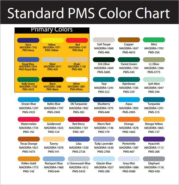 Google Pantone Color Chart