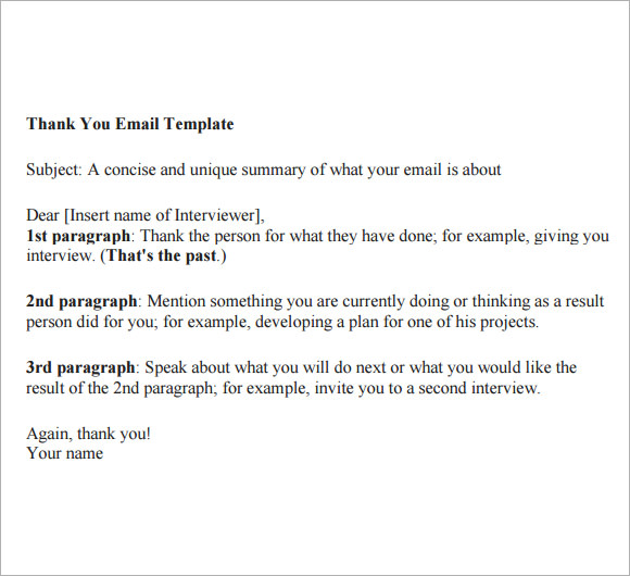 5+ Thank You Email Samples Sample Templates