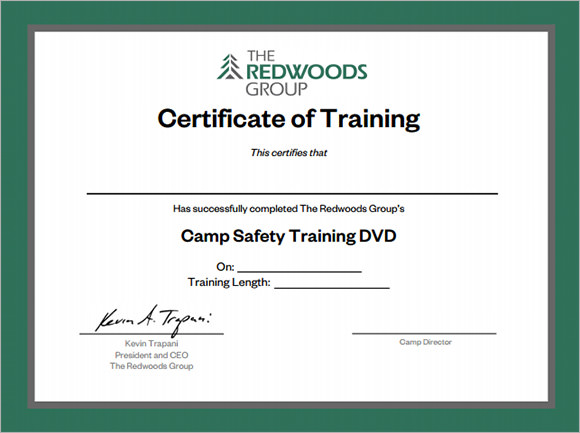 training certificate sample1