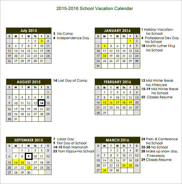 vacation calendar pdf