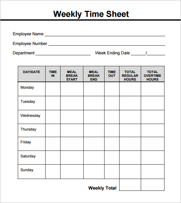 Free Weekly Timesheet Template from images.sampletemplates.com