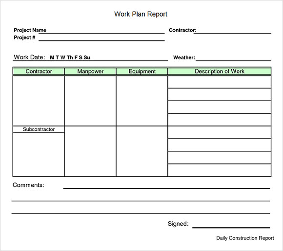 work plan template excel