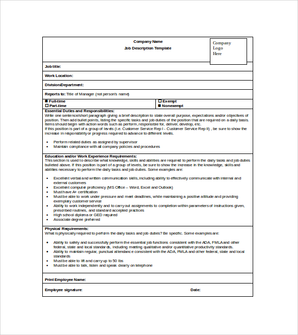 job sheet template 