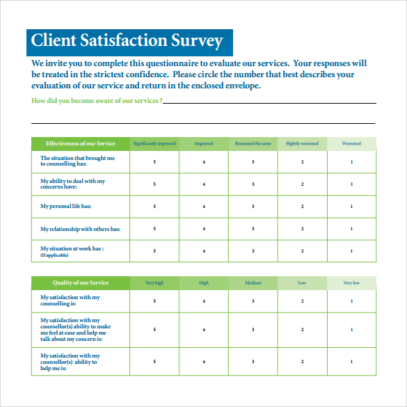 Law Firm Client Satisfaction Survey Template   Example Of Client Satisfaction Survey 