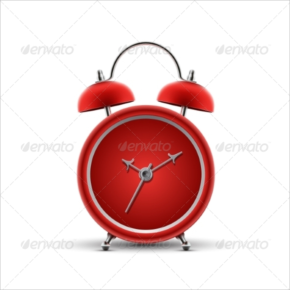 red clock template