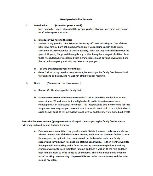 Free 9 Speech Outline Templates In Pdf Ms Word