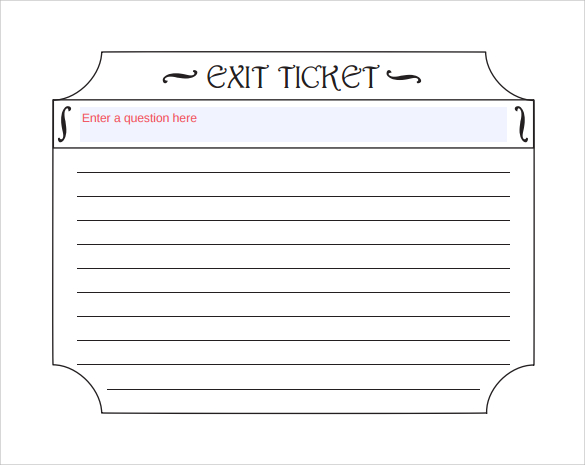 Exit Ticket Template to Print