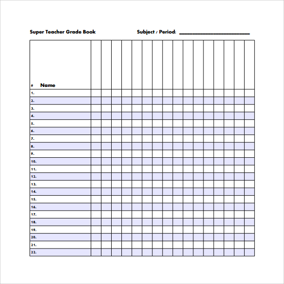 8+ Sample Gradebook Templates | Sample Templates