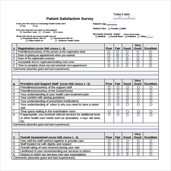 Patient Satisfaction Survey 9 Download Free Documents