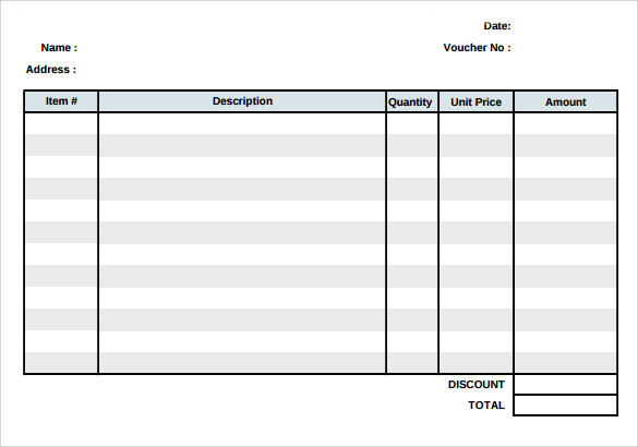 sample payment vocher template