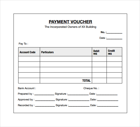example of payment vocher template