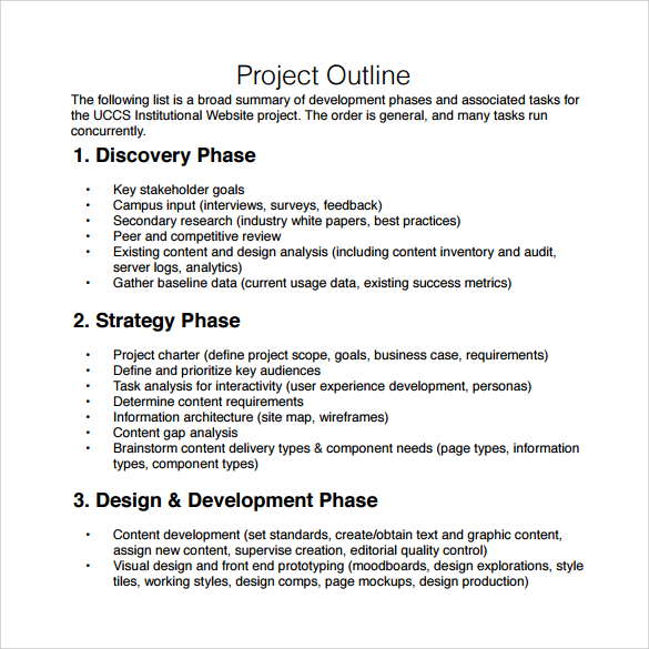 10 Sample Project Outline Templates to Download | Sample Templates