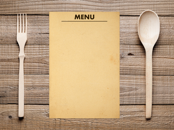 blank cafe menu template