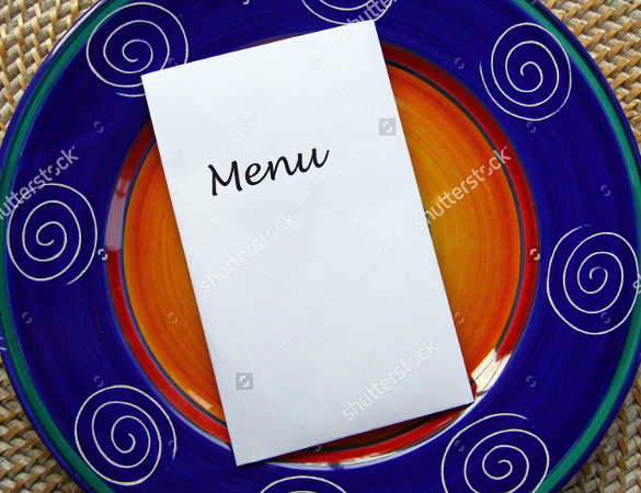colourful blannk menu template