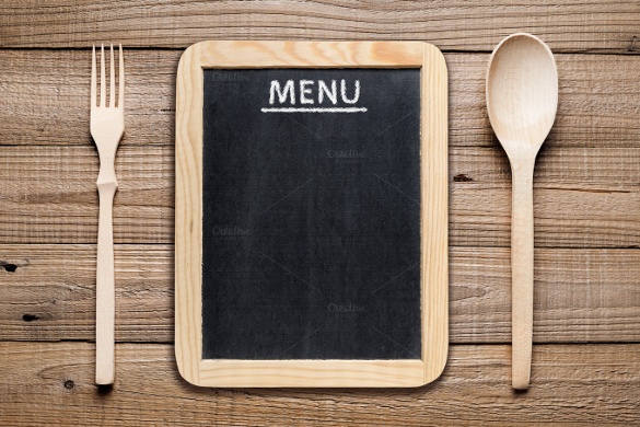 chalk board blank menu template 