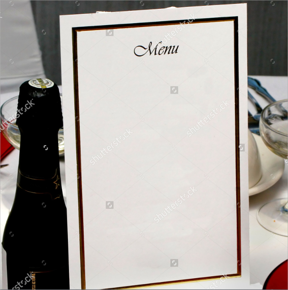 blank menu design template 