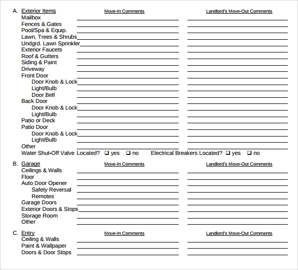 example of rental inventory template