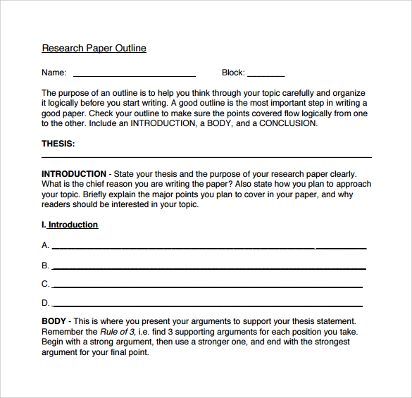 research paper outline to download