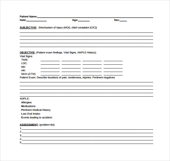 soap note template