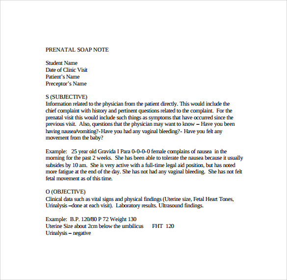 Athletic Training Soap Note Template