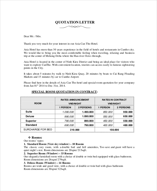 Quotation Template - 44+ Documents in PDF, Word, Excel