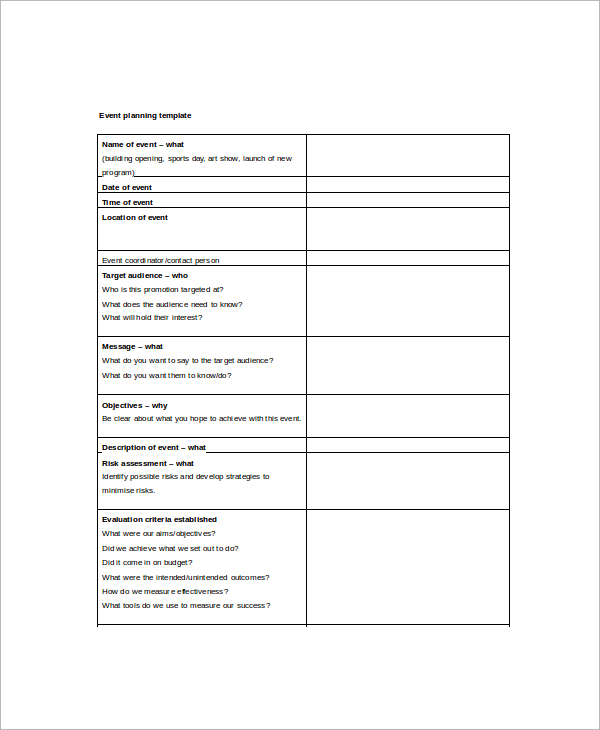 Program Event Planning Template Classles Democracy 9371