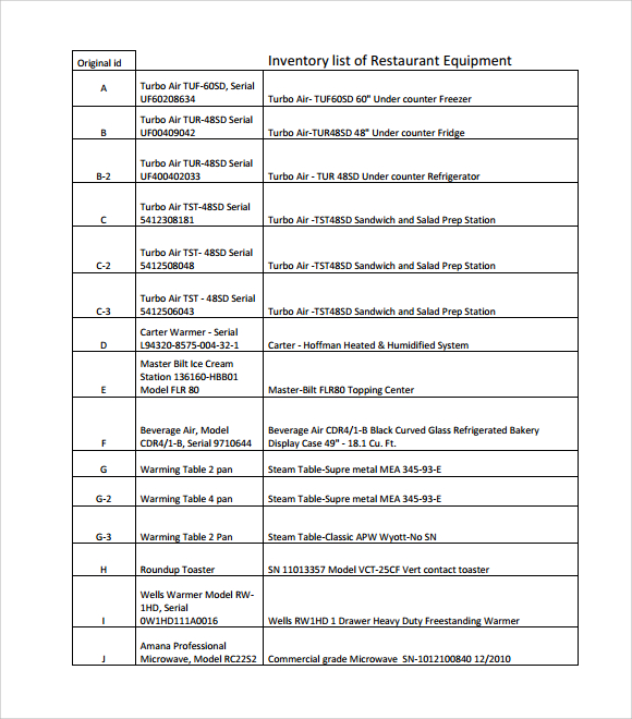 download restaurant inventory template