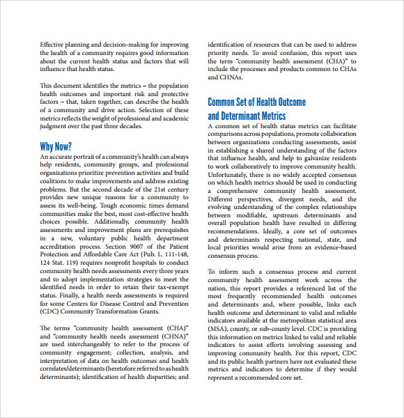 community health assessment template