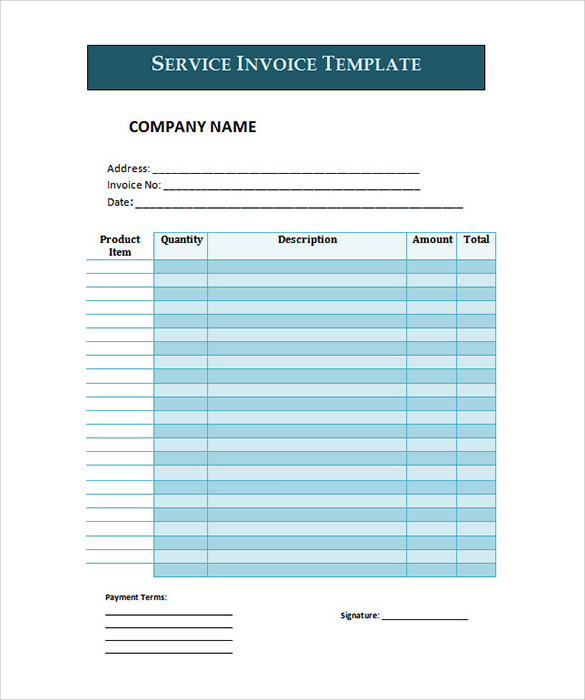 Invoice Template For Services Provided