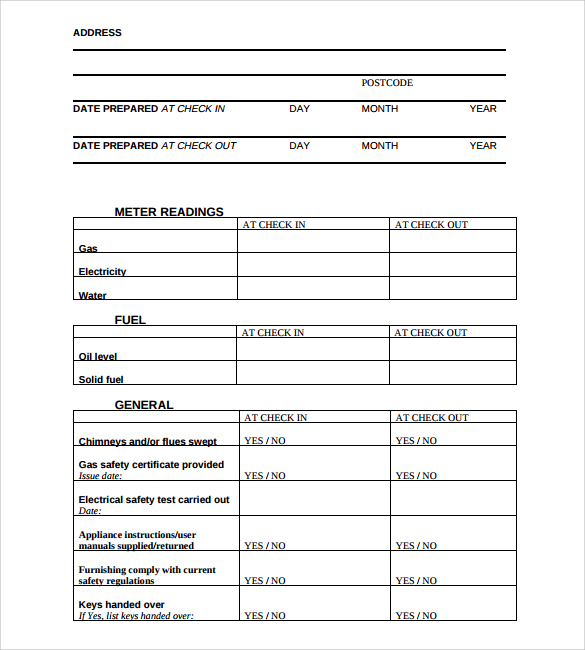 Free 5 Sample Landlord Inventory Templates In Pdf Ms Word