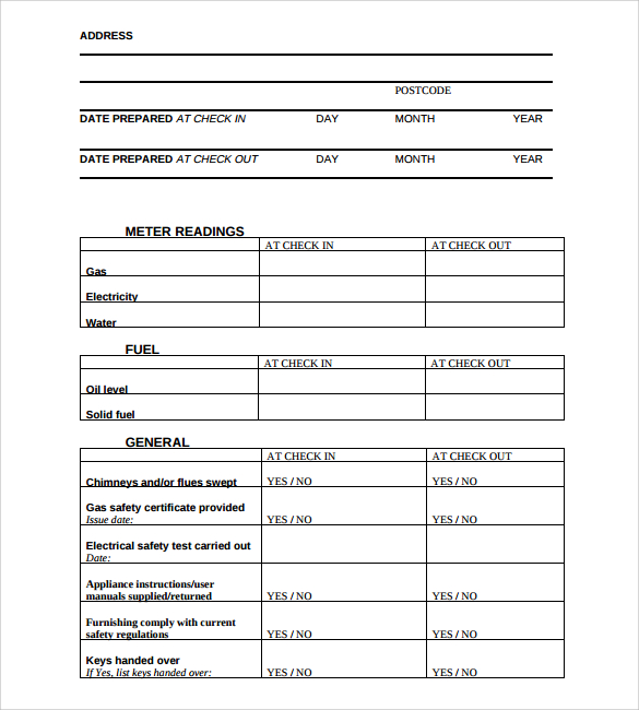 Landlord Inventory Templates 10+ Free Printable Excel & PDF Formats