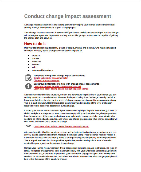 impact assessment change management