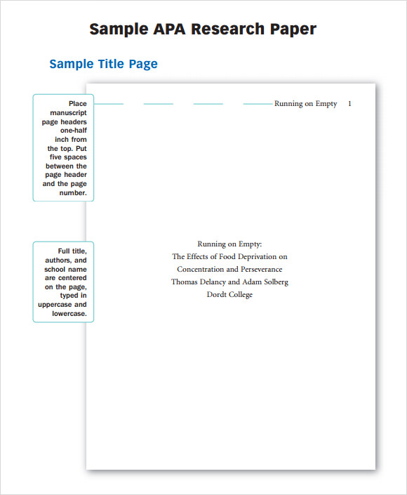 College paper cover sheet format