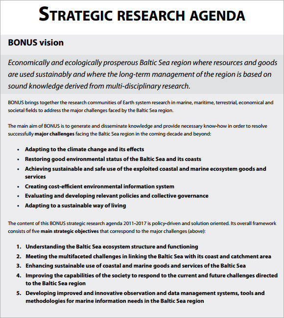 Research Agenda Template